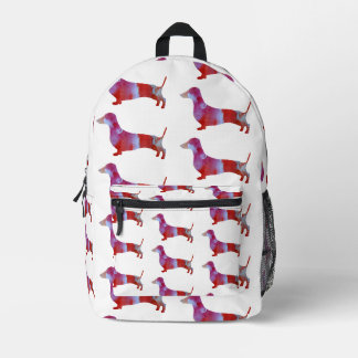 Rosa Dackel Hund Bedruckter Rucksack