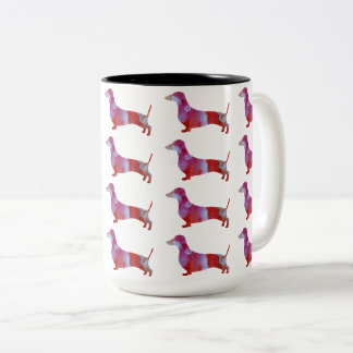 Rosa Dackel Hund Zweifarbige Tasse