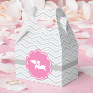 Rosa Dackel Kinderdusche Gastgeschenk Box Geschenkschachtel
