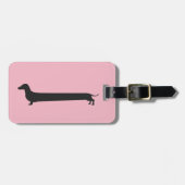 Rosa Dackel-Silhouette-Gepäckumbau Gepäckanhänger (Vorderseite horizontal)