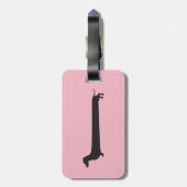 Rosa Dackel-Silhouette-Gepäckumbau Gepäckanhänger (Rückseite vertikal)