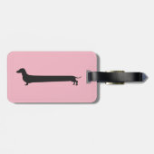 Rosa Dackel-Silhouette-Gepäckumbau Gepäckanhänger (Rückseite horizontal)