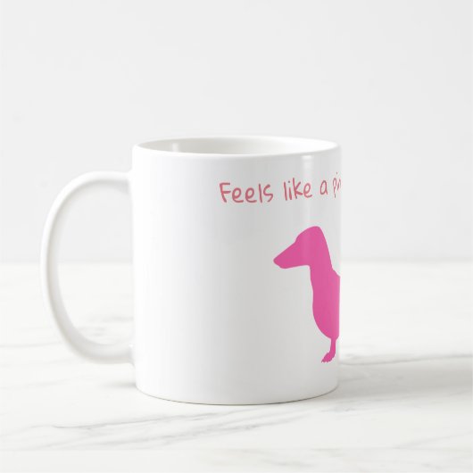 Rosa Dackel Silhouette Tasse (Links)