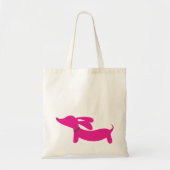 Rosa Dackel-Taschen-Tasche Tragetasche (Vorne)