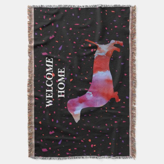 Rosa Dackel Wasserfarben Kunst Decke (Vorderseite Vertikal)