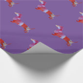 Rosa Dackel Wasserfarben Kunst Geschenkpapier (Ecke)