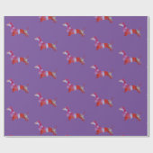 Rosa Dackel Wasserfarben Kunst Geschenkpapier (Flach)