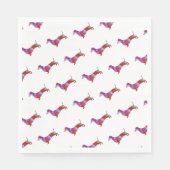 Rosa Dackel Wasserfarben Kunst Serviette (Vorderseite)