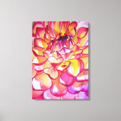 Rosa Dahlia Aquarell abstrakte Kunst Leinwand (Vorderseite)