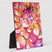 Rosa Dahlia Blume Aquarell Kunst Fotoplatte (Seite)