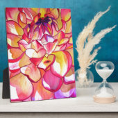 Rosa Dahlia Blume Aquarell Kunst Fotoplatte (Seite)