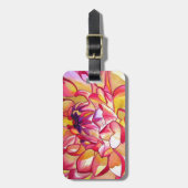 Rosa Dahlia Blume Aquarell Kunst Gepäckanhänger (Vorderseite vertikal)