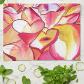 Rosa Dahlia Blume Aquarell Kunst Geschirrtuch (Gefaltet)