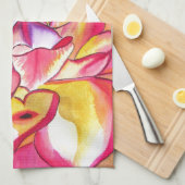 Rosa Dahlia Blume Aquarell Kunst Geschirrtuch (Viertel Falte)