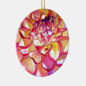 Rosa Dahlia Blume Aquarell Kunst Keramik Ornament (Rechts)