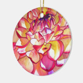 Rosa Dahlia Blume Aquarell Kunst Keramik Ornament (Links)