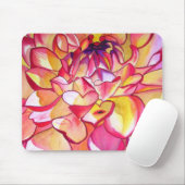 Rosa Dahlia Blume Aquarell Kunst Mousepad (Mit Mouse)