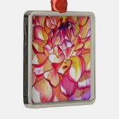 Rosa Dahlia Blume Aquarell Kunst Ornament Aus Metall (Rechts)