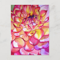 Rosa Dahlia Blume Aquarell Kunst