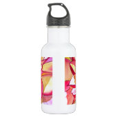 Rosa Dahlia Blume Aquarell Kunst Trinkflasche (Rückseite)