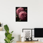 Rosa Dahlia Blume Art Print Poster (Heimbüro)