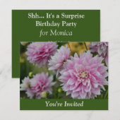 Rosa Dahlia Blume bei RHS Garden Überraschung Gebu Einladung (Vorne/Hinten)