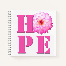 Rosa Dahlia Blume Foto HOPE 8x8 Notebook Notizblock