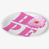 Rosa Dahlia Blume Foto HOPE Papierplatte Pappteller (Schrägansicht)