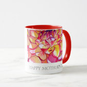 Rosa Dahlia Blume Kunst zum Muttertag Tasse (VorderseiteRechts)