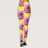 Rosa Dahlia-Blume Leggings (Rückseite)