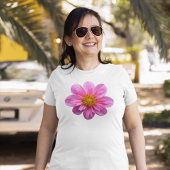 Rosa Dahlia-Blume mit gelbem Zentrum T-Shirt