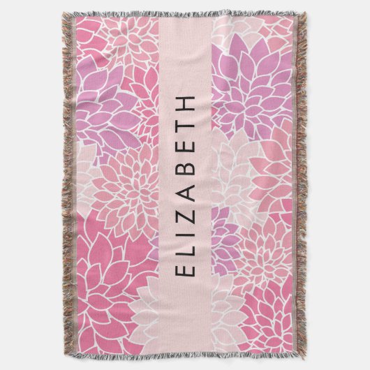 Rosa Dahlia-Blume, Muster der Blume, Ihr Name Decke (Vorderseite Vertikal)