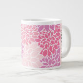 Rosa Dahlia-Blume, Muster der Blume, Ihr Name Jumbo-Tasse (Vorderseite Rechts)