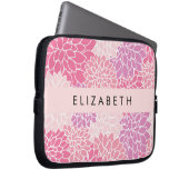Rosa Dahlia-Blume, Muster der Blume, Ihr Name Laptopschutzhülle (Vorne Rechts)