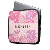 Rosa Dahlia-Blume, Muster der Blume, Ihr Name Laptopschutzhülle (Vorderseite Links)