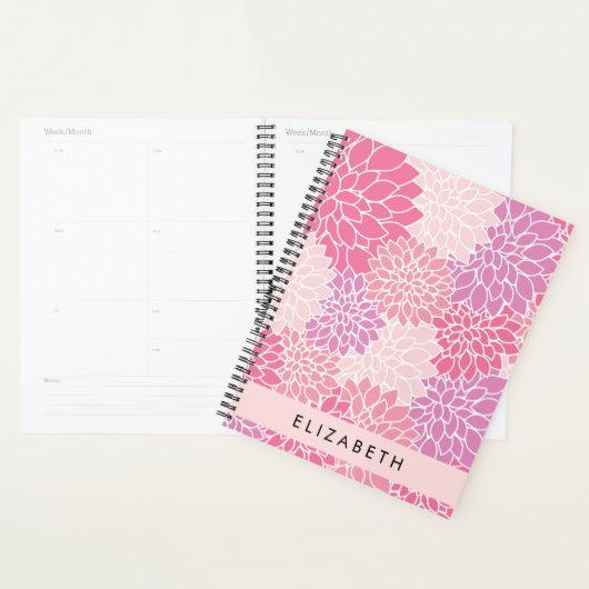 Rosa Dahlia-Blume, Muster der Blume, Ihr Name Planer (Anzeige)