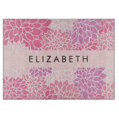 Rosa Dahlia-Blume, Muster der Blume, Ihr Name Schneidebrett (Vorderseite)