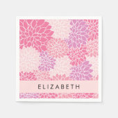 Rosa Dahlia-Blume, Muster der Blume, Ihr Name Serviette (Vorderseite)