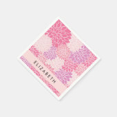 Rosa Dahlia-Blume, Muster der Blume, Ihr Name Serviette (Ecke)