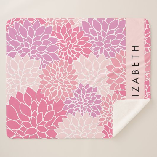 Rosa Dahlia-Blume, Muster der Blume, Ihr Name Sherpadecke (Vorderseite (Horizontal))