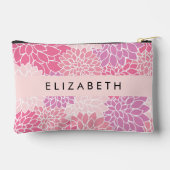 Rosa Dahlia-Blume, Muster der Blume, Ihr Name Zubehörtasche (Rückseite)