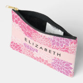 Rosa Dahlia-Blume, Muster der Blume, Ihr Name Zubehörtasche (Offen)