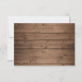 Rosa Dahlia Blume Rustic Wood Wedding RSVP Card Karte (Rückseite)