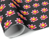 Rosa Dahlia BlumenschriftGeburtstag & Party Gesche Geschenkpapier (Rolleneckpunkt)