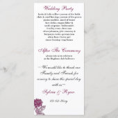 Rosa Dahlia Hochzeitsprogramm Programm (Rückseite)