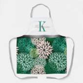 Rosa-Dahlia-Monogramm-individuelle Name Schürze (Vorderseite)