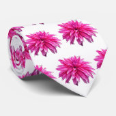 Rosa Dahlia Single Elegante Blume Wiederholen Weiß Krawatte (Gerollt)