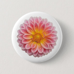 Rosa Dahlia- und Taubentropfen Button