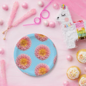 Rosa Dahlia- und Taubentropfen Pappteller (Party)