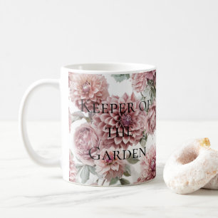 Rosa Dahlia-Wasserfarbe Cottagecore-Geschenk Kaffeetasse
